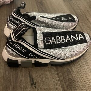 Dolce & Gabbana Glittering Silver Sneakers